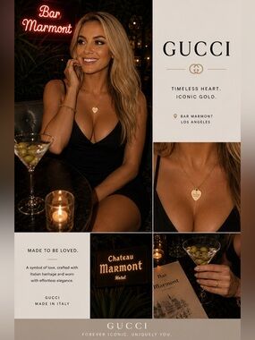 Gucci Gold Heart Pendant Necklace